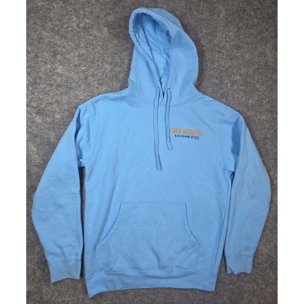 Nate Bargatze Big Dumb Eyes World Tour Hoodie Blue Mens Small Comedy Concert